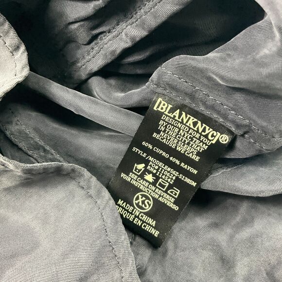 BlankNYC Moto Jacket Dark Gray Soft Asymmetric Zip Rock N Roll Streetwear XS - Picture 8 of 11